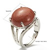 Adjustable Natural & Synthetic Gemstone Finger Rings RJEW-F075-01-6
