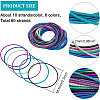 60Pcs 6 Colors Spring Bracelets Set TWIR-BC0001-42-2