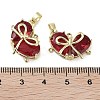 Real 18K Gold Plated Brass Glass Pendants KK-R161-02G-04-3