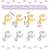 8Pcs 4 Style 304 Stainless Steel Open Cuff Rings Set with Charms RJEW-AB00009-3