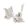 Rack Plating Brass Micro Pave Clear Cubic Zirconia Twister Clasps KK-B093-28P-2