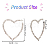2 Pairs 2 Colors Crystal Rhinestone Hollow Out Heart Stud Earrings with 925 Sterling Silver Pins EJEW-AN0001-23-2