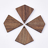 Undyed Walnut Wood Pendants X-WOOD-T023-07-1