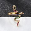 Brass Micro Pave Cubic Zirconia Cuff Rings X-RJEW-S044-049-1