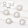 Nbeads Plastic Imitation Pearl Shank Buttons FIND-NB0003-71P-2