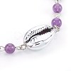 Natural Amethyst Beads Bracelets BJEW-JB03954-03-2