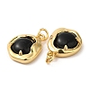 Natural Dyed & Heated Black Agate Nuggets Charms G-A034-05G-3