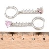 Brass Micro Pave Cubic Zirconia Hoop Dangle Earrings KK-CBA8324-07P-01-5