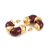 C-Shaped Brass Enamel Stud Earrings for Women EJEW-G391-19G-03-3