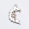 Antique Silver Tone Moon Tibetan Silver Pendants X-AC384-NF-3