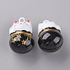 Baking Paint Brass Bell Pendants X-KKB-S002-010B-2