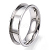 201 Stainless Steel Grooved Finger Ring for Women STAS-WH0039-09C-P-2