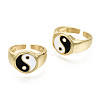 Brass Enamel Cuff Rings X-RJEW-S044-136-NF-2