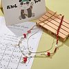 2Pcs 2 Style Alloy Enamel Mushroom Pendant Necklaces Set NJEW-JN04095-2