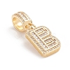 Brass Micro Pave Cubic Zirconia Pendants ZIRC-G165-13G-B-2