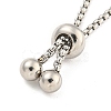 Non-Tarnish Adjustable 304 Stainless Steel Box Chain Slider Bracelet Making MAK-L038-001P-03-3