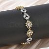 Brass Micro Pave Clear Cubic Zirconia Link Chain Bracelets for Women BJEW-C156-06A-PG-1