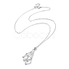2Pcs 2 Color Brass Bar Link Chains Macrame Pouch Empty Stone Holder for Pendant Necklaces Making NJEW-JN04466-03-3