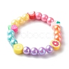 Opaque Acrylic Beads Stretch Bracelet Sets for Kids BJEW-JB06403-3