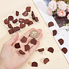 30Pcs Half Round Wood Stud Earring Findings WOOD-UN0001-04-4
