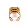 201 Stainless Steel Cuff Ring Findings STAS-S080-040D-G-5