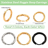 18Pcs 3 Colors 303 Stainless Steel Twist Hoop Earrings for Women EJEW-SC0001-81B-2