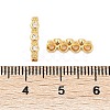 Brass Micro Pave Clear Cubic Zirconia Spacer Bars KK-P302-26G-3
