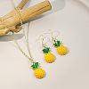 Pineapple Alloy Enamel Pendant Necklaces & Dangle Earrings Sets FS-WG014F7-01-1