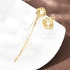 304 Stainless Steel Rhinestone Shell Shape Stud Earrings EJEW-A138-01G-3