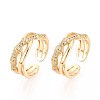 Brass Micro Pave Cubic Zirconia Cuff Rings KK-T074-80G-1
