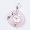 Natural Rose Quartz Pendants G-F546-A10-2