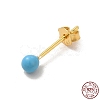 Enamel Round Ball Stud Earrings EJEW-C020-01G-07-3