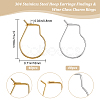 80Pcs 2 Colors  304 Stainless Steel Hoop Earrings Findings STAS-BBC0003-15-2