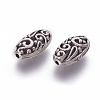 Oval Tibetan Style Alloy Filigree Beads PALLOY-J218-45AS-2