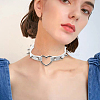 Adjustable Adjustable Gothic PU Leather Alloy Spike Rivet Heart Choker Necklaces for Women NJEW-WH20816-006P-A-6
