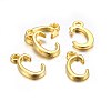 Golden Plated Alloy Letter Pendants X-PALLOY-J718-01G-C-2