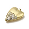 Brass Micro Pave Cubic Zirconia Pendants KK-C090-42G-07-2