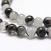 Natural Black Rutilated Quartz Bead Strands G-P217-32-6mm-3