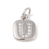 Rack Plating Brass Micro Pave CLear Cubic Zirconia Charms KK-E110-14P-U-1