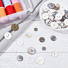 GOMAKERER 60Pcs 6 Style 2-Hole Natural Shell Buttons BUTT-GO0001-02-3