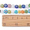Flat Round Handmade Millefiori Glass Beads LK-R004-54-2