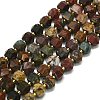 Natural Map Stone/Picasso Stone/Picasso Jasper Beads Strands G-I376-A58-01-1