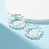 Natural Pearl Wire Wrapped Beaded Hoop Earrings for Women EJEW-JE04758-02-2