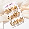 304 Stainless Steel Hoop Earrings EJEW-M079-03G-02-1