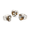 Natural Tiger Eye Adjustable Rings RJEW-P043-03P-16-1