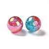 UV Plating Transparent Crackle Acrylic Beads MACR-D029-20-2