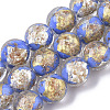 Handmade Gold Sand Lampwork Bead Strands FOIL-T003-01B-1