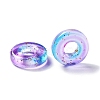 Transparent Spray Painted Glass Beads X-GLAA-N035-04A-4