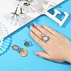 Vintage Adjustable Iron Finger Ring Components Alloy Cabochon Bezel Settings PALLOY-Q300-10AS-NR-2