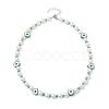 Fruit Polymer Clay & Glass Seed & Acrylic Pearl Beaded Necklace NJEW-JN04582-02-4